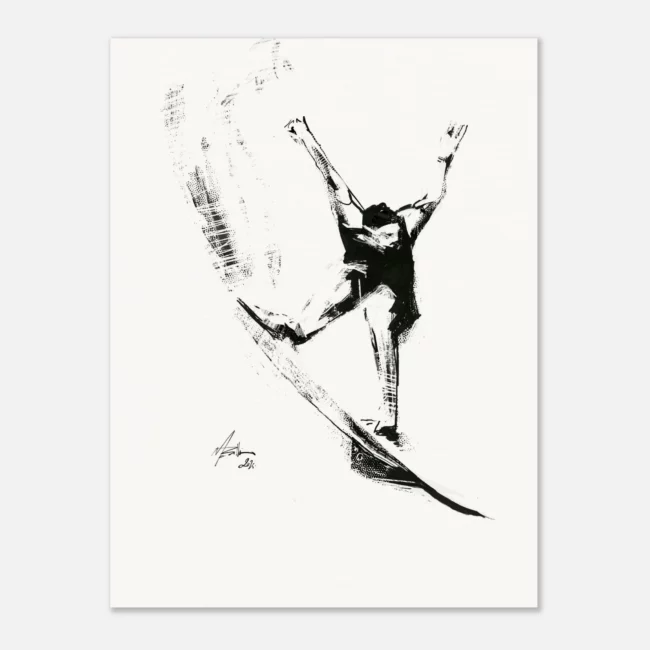 SURFINK ENVOL - illustration surf art print signe