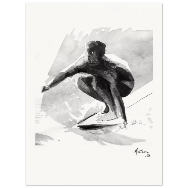 SURFINK LONGBOARDER - illustration surf art print signe