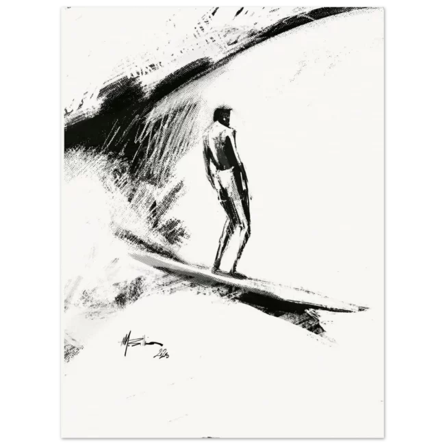 SURFINK RIDE PEPOUSE - illustration surf art print signe